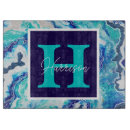 Recherche de bleu turquoise planches à découper Monogramme