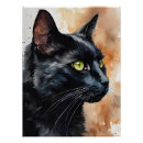 Recherche de chat noir yeux verts posters Dame de chat fou