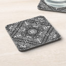 Recherche de motif noir et blanc dessous de verres Pour eux