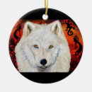 Recherche de loups blancs ornements Noël