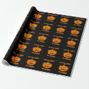 Recherche de visage citrouille halloween papier cadeau Orange