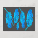 Recherche de conception de plume cartes postales Bleu