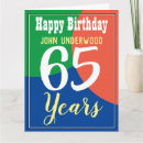 Recherche de 65 ans vœux cartes Fête d'anniversaire