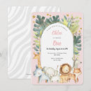 Recherche de girafe 11x16 invitations Rose