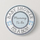 Recherche de son un garçon badges Baby shower