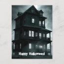 Recherche de maison hantée halloween cartes postales Noir et blanc