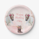 Recherche de chevaux assiettes en papier Cowgirl
