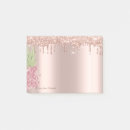 Recherche de paillettes post its Or rose