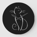 Recherche de chat blanc noir horloges Abstrait