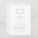 Recherche de monogramme de mariage invitations Vert sauge