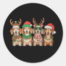 Recherche de noël teckel autocollants Drôle
