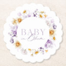 Recherche de bébé dessous de verres Baby shower à fleurs