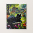 Recherche de peinture de chat puzzles Noir