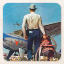 Recherche de cowboy dessous de verres Rétro