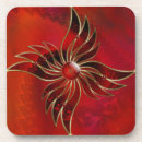 Recherche de flamme dessous de verres Rouge