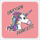 Recherche de princess carrés autocollants Licorne