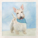 Recherche de terrier écossais dessous de verres Bleu