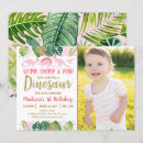 Recherche de dinosaure rose invitations Fête des filles dinosaures