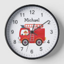 Recherche de camion rouge horloges Camion de pompiers