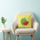 Recherche de tranches de pastèque coussins Rouge