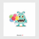 Recherche de monstres colorés autocollants Anniversaire