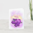 Recherche de hippopotame joyeux anniversaire cartes invitations Mignon