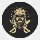 Recherche de crâne et épées croisées autocollants Journée des pirates