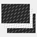 Recherche de fête des pères heureuse papier cadeau Noir et blanc
