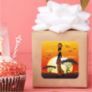 Recherche de silhouette africaine autocollants Coucher de soleil