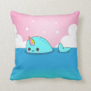 Recherche de kawaii narwhal coussins Bleu