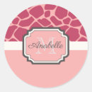 Recherche de motif girafe autocollants Rose