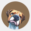 Recherche de boxeur drôle autocollants Chien