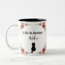 Recherche de silhouette de chat tasses Noir et blanc