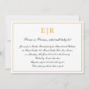 Recherche de or et blanc invitations Monogramme