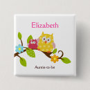 Recherche de hibou rose badges Hibou de bébé