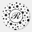 Recherche de monogram ronds mariage magnets Noir et blanc