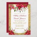 Recherche de poinsettia mariage invitations Rouge et or