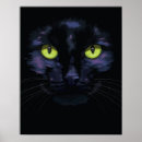Recherche de chat noir yeux verts posters Portrait