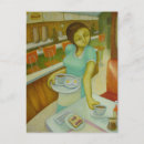 Recherche de serveuse cartes postales Rétro