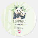 Recherche de amour panda autocollants Noir et blanc