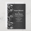 Recherche de black and white floral invitations Moderne