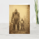 Recherche de cryptid vœux cartes Sasquatch