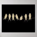 Recherche de oiseaux sur un fil posters Moderne