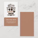 Recherche de pause cartes visite Café