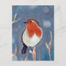 Recherche de oiseau de neige cartes postales Rouge