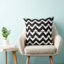 Recherche de rayures de chevron coussins Noir et blanc