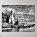 Recherche de phare noir et blanc posters Océan