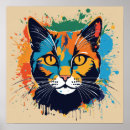 Recherche de silhouette de chat posters Aquarelle