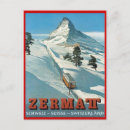 Recherche de skis cartes postales Vintage