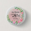 Recherche de mariage rose de fleur badges Élégant